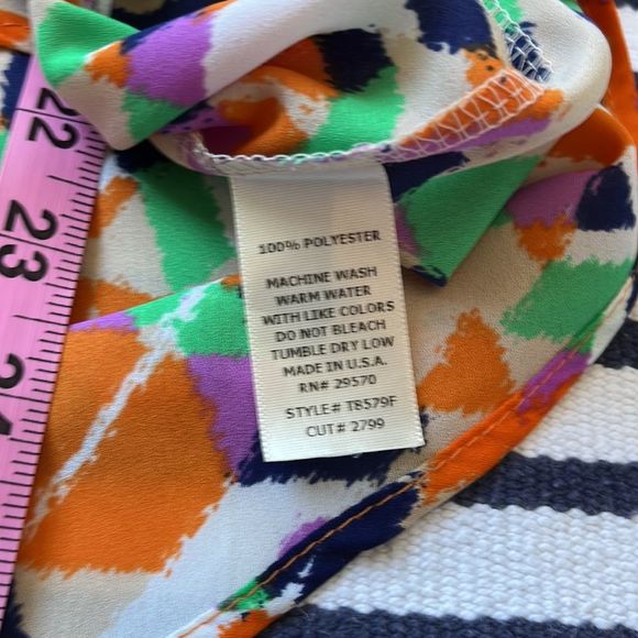 Miami Kaleidoscope Print Sleeveless Blouse Large - Picture 5 of 5